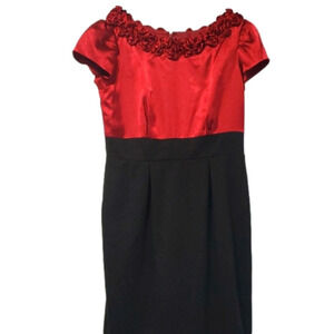 JESSICA HOWARD  Frills Around Neckline Color Block Dress Size 12